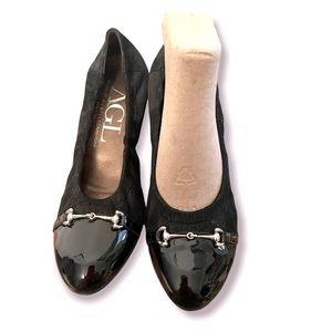 AGL black shoes with small heel size 39